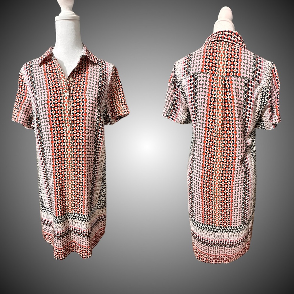 Patterned Short Sleeve Dress